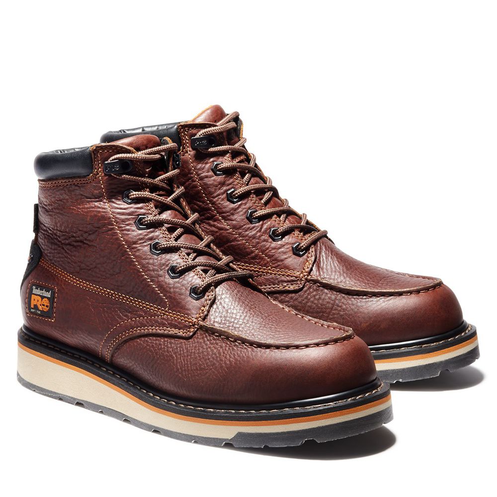 Timberland Mens Work Boots PRO® Gridworks 6\" Soft Toe - Brown/Black - India TJ2457810